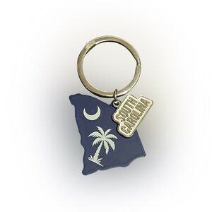 South Carolina Keychain with Palm Tree and Moon
